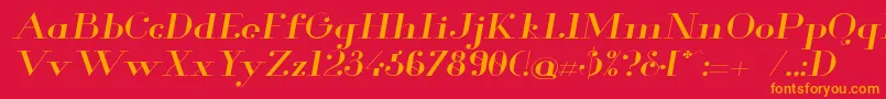 Glamor Extendeditalic Font – Orange Fonts on Red Background