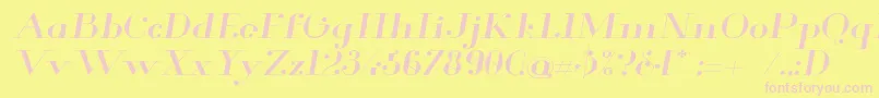 Fonte Glamor Extendeditalic – fontes rosa em um fundo amarelo