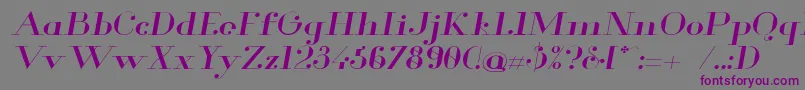 Glamor Extendeditalic-fontti – violetit fontit harmaalla taustalla