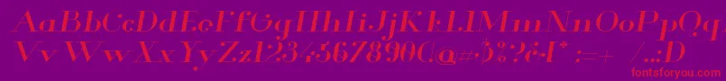 Glamor Extendeditalic Font – Red Fonts on Purple Background