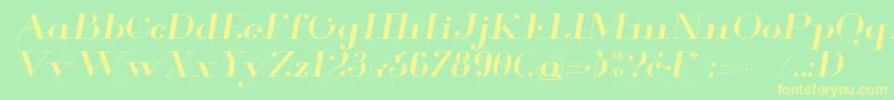 Glamor Extendeditalic Font – Yellow Fonts on Green Background