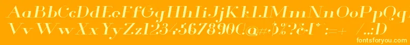 Glamor Extendeditalic Font – Yellow Fonts on Orange Background