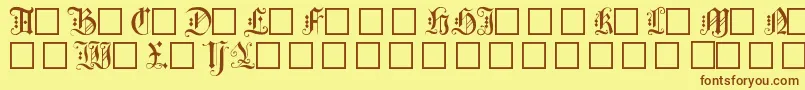 Шрифт ElegantCapitalsIi – коричневые шрифты на жёлтом фоне