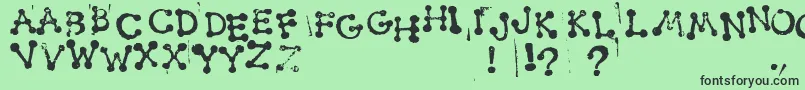 SmudgyDotStamps Font – Black Fonts on Green Background