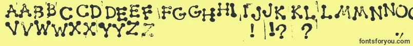 SmudgyDotStamps Font – Black Fonts on Yellow Background