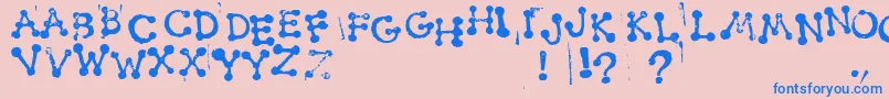 SmudgyDotStamps Font – Blue Fonts on Pink Background