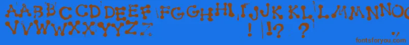 Police SmudgyDotStamps – polices brunes sur fond bleu