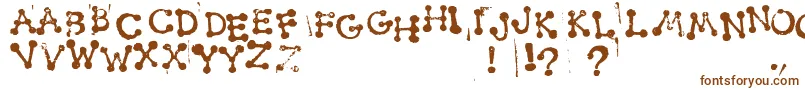 Шрифт SmudgyDotStamps – коричневые шрифты на белом фоне