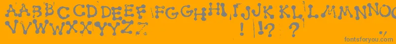 SmudgyDotStamps Font – Gray Fonts on Orange Background