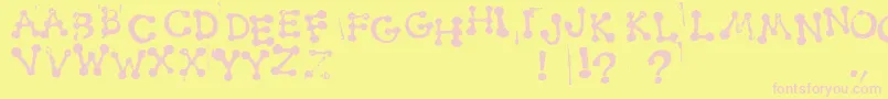 SmudgyDotStamps Font – Pink Fonts on Yellow Background