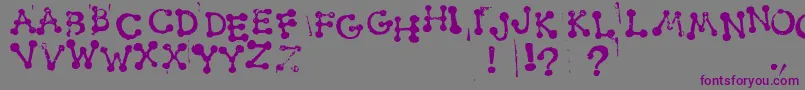 フォントSmudgyDotStamps – 紫色のフォント、灰色の背景