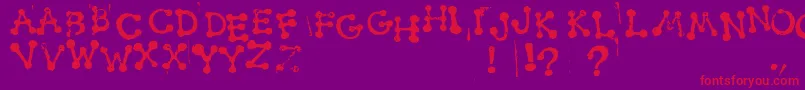 SmudgyDotStamps-Schriftart – Rote Schriften auf violettem Hintergrund