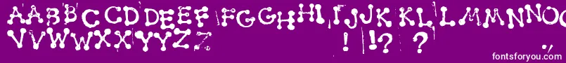 SmudgyDotStamps Font – White Fonts on Purple Background