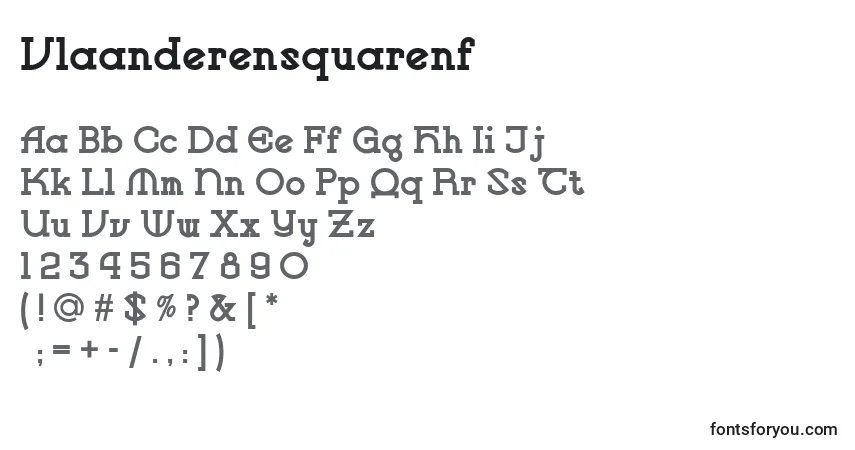 Шрифт Vlaanderensquarenf – алфавит, цифры, специальные символы