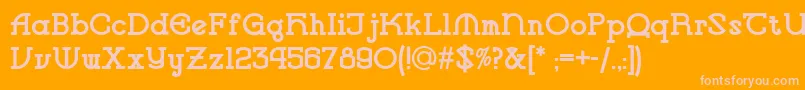 Vlaanderensquarenf Font – Pink Fonts on Orange Background
