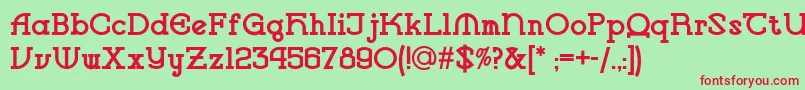 Vlaanderensquarenf Font – Red Fonts on Green Background