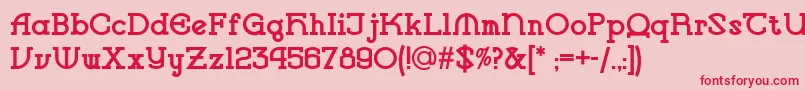 フォントVlaanderensquarenf – ピンクの背景に赤い文字