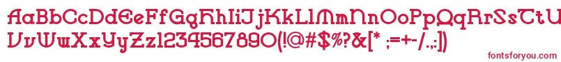 フォントVlaanderensquarenf – 白い背景に赤い文字