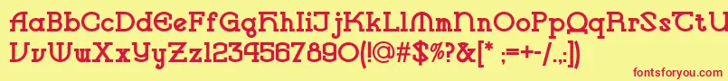 Vlaanderensquarenf Font – Red Fonts on Yellow Background
