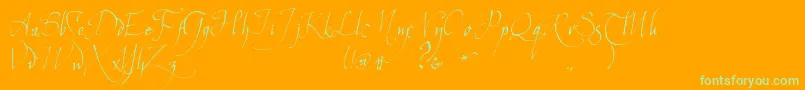 Elvencommonspeak Font – Green Fonts on Orange Background