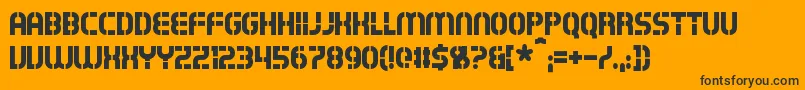 Exostencil-Schriftart – Schwarze Schriften auf orangefarbenem Hintergrund