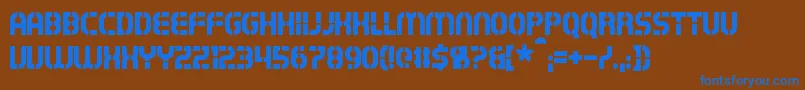 Exostencil Font – Blue Fonts on Brown Background
