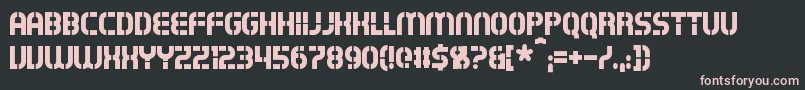 Exostencil-Schriftart – Rosa Schriften auf schwarzem Hintergrund