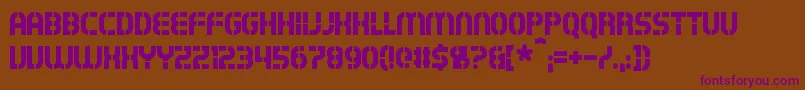 Exostencil Font – Purple Fonts on Brown Background