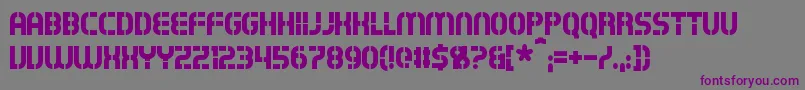 Exostencil Font – Purple Fonts on Gray Background