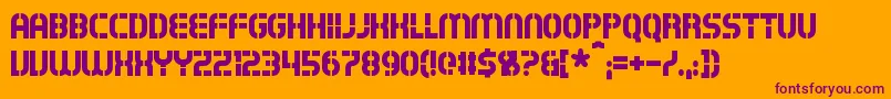 Fonte Exostencil – fontes roxas em um fundo laranja