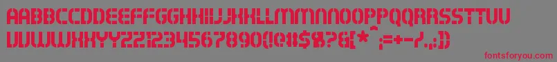 Exostencil Font – Red Fonts on Gray Background