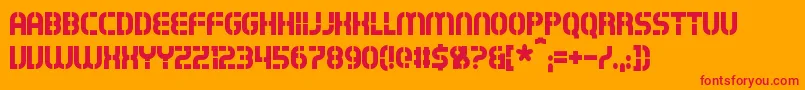 Exostencil Font – Red Fonts on Orange Background