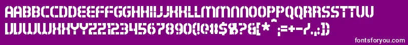 Exostencil-Schriftart – Weiße Schriften auf violettem Hintergrund