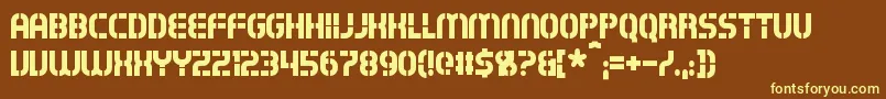 Exostencil Font – Yellow Fonts on Brown Background