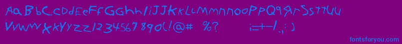 Kornnet.Too.ItFtl Font – Blue Fonts on Purple Background