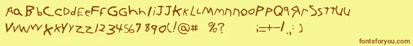 Kornnet.Too.ItFtl Font – Brown Fonts on Yellow Background