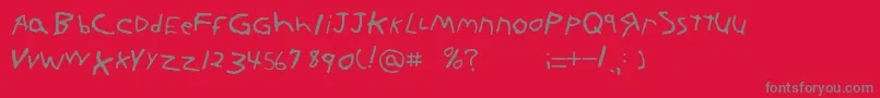 フォントKornnet.Too.ItFtl – 赤い背景に灰色の文字