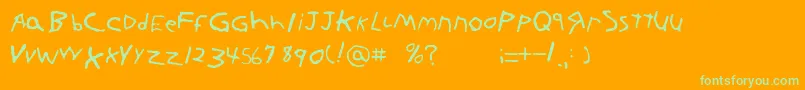 Kornnet.Too.ItFtl Font – Green Fonts on Orange Background