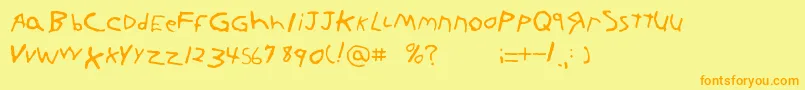 Kornnet.Too.ItFtl Font – Orange Fonts on Yellow Background