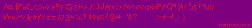 Kornnet.Too.ItFtl Font – Red Fonts on Purple Background