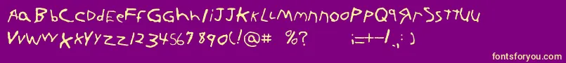 Kornnet.Too.ItFtl Font – Yellow Fonts on Purple Background