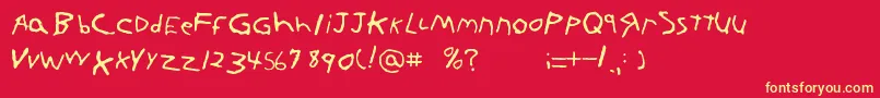 Kornnet.Too.ItFtl Font – Yellow Fonts on Red Background