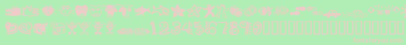 Popticsthreeextras Font – Pink Fonts on Green Background