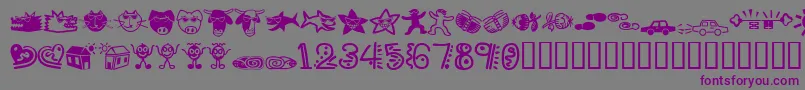Popticsthreeextras Font – Purple Fonts on Gray Background