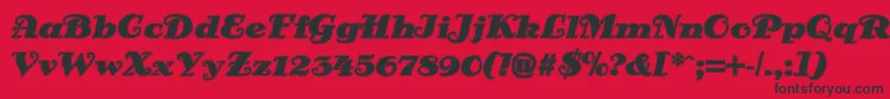 Fonte DsSienaOutline – fontes pretas em um fundo vermelho