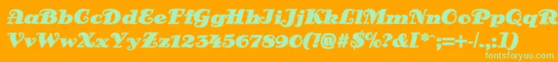 DsSienaOutline Font – Green Fonts on Orange Background