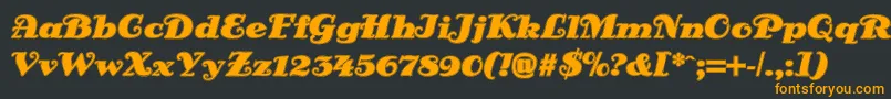 DsSienaOutline Font – Orange Fonts on Black Background