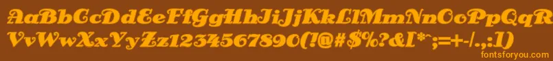 DsSienaOutline Font – Orange Fonts on Brown Background