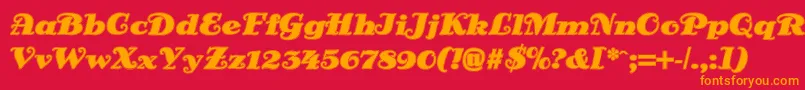 フォントDsSienaOutline – 赤い背景にオレンジの文字