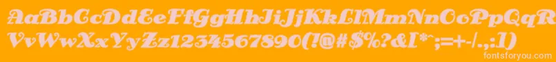 DsSienaOutline-fontti – vaaleanpunaiset fontit oranssilla taustalla